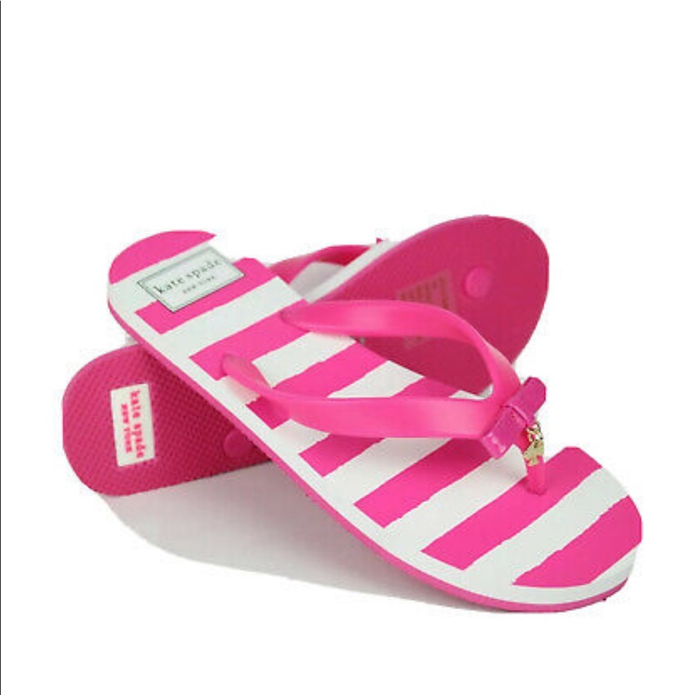 NWOT Kate Spade Fifi Charm Stripe Flip Flop